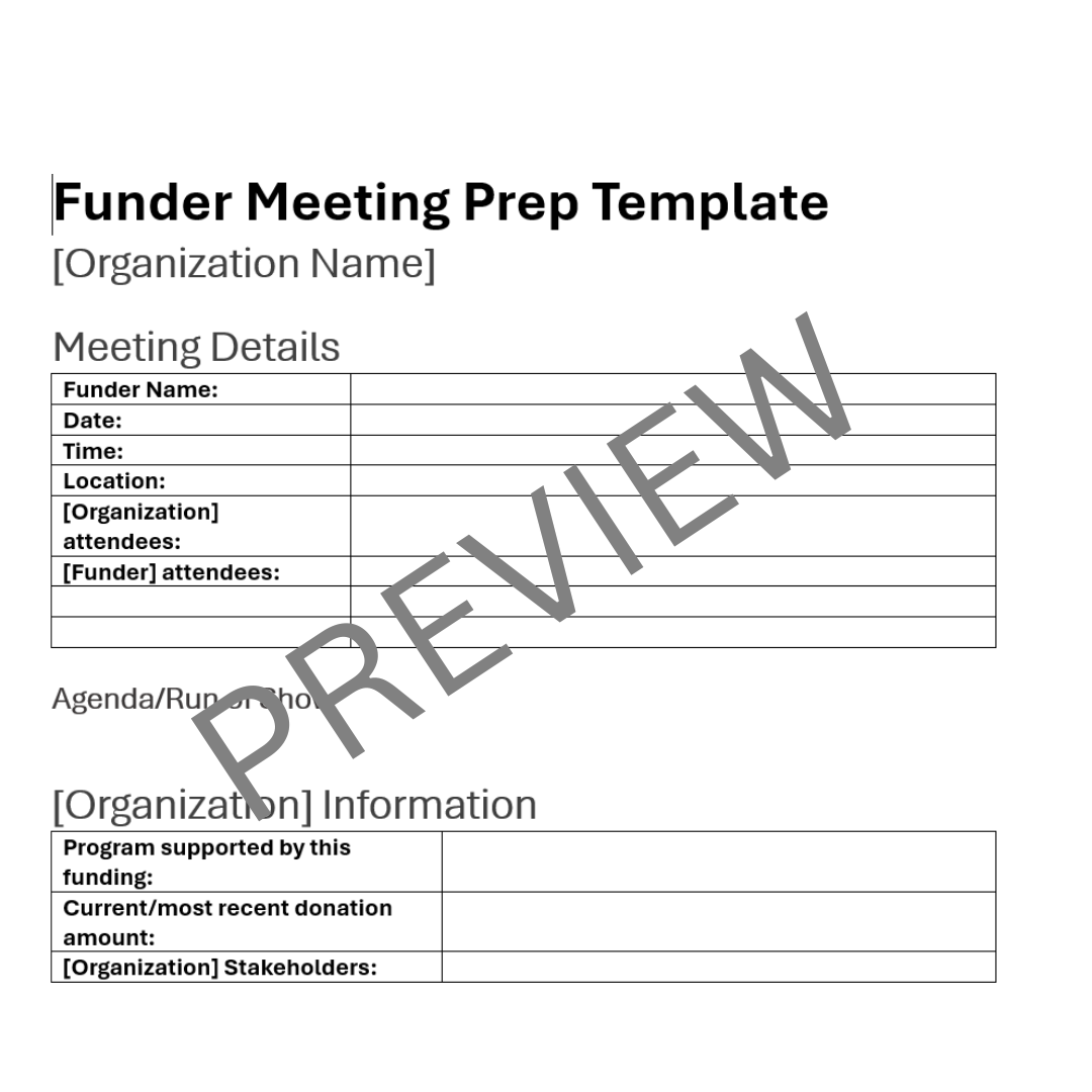 Funder Meeting Prep